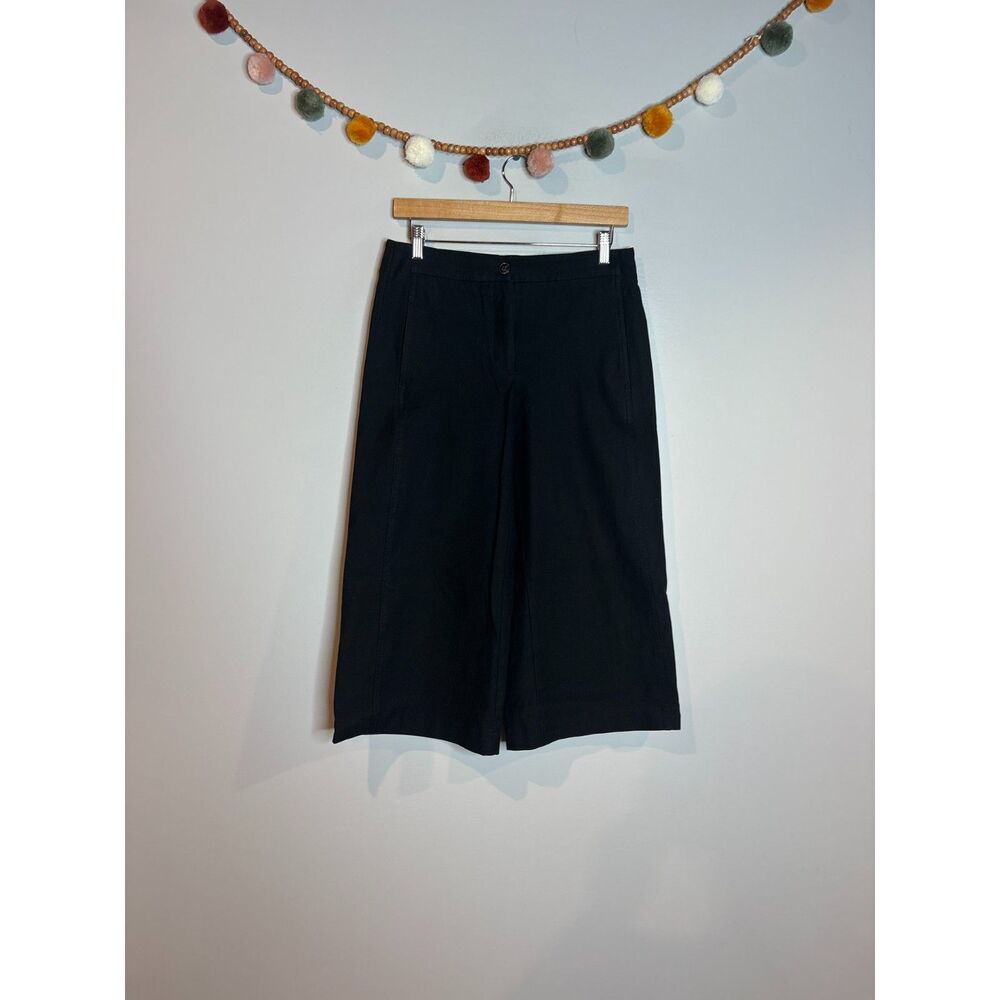 Ann Taylor black wide leg cropped dress pants